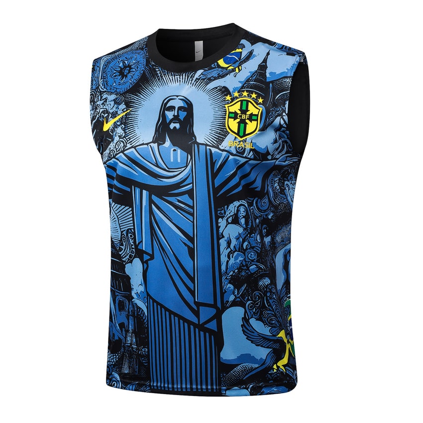 Debardeur Short Bresil 2024 2025 Bleu Motif – Image 2