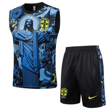 Debardeur Short Bresil 2024 2025 Bleu Motif