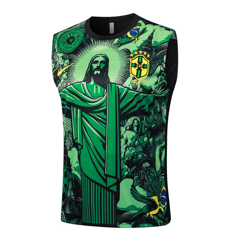 Debardeur Short Bresil 2024 2025 Vert Motif – Image 2