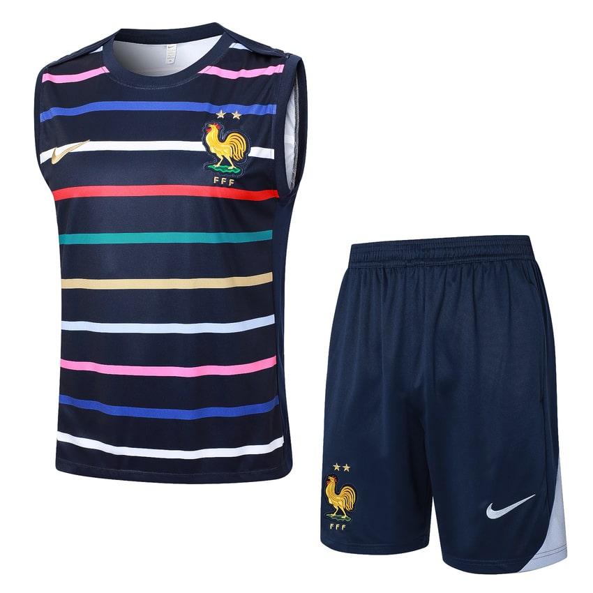 Debardeur Short Equipe de France 2024 2025 Bleu Motif