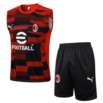 Debardeur Short Milan AC 2024 2025 Rouge Noir
