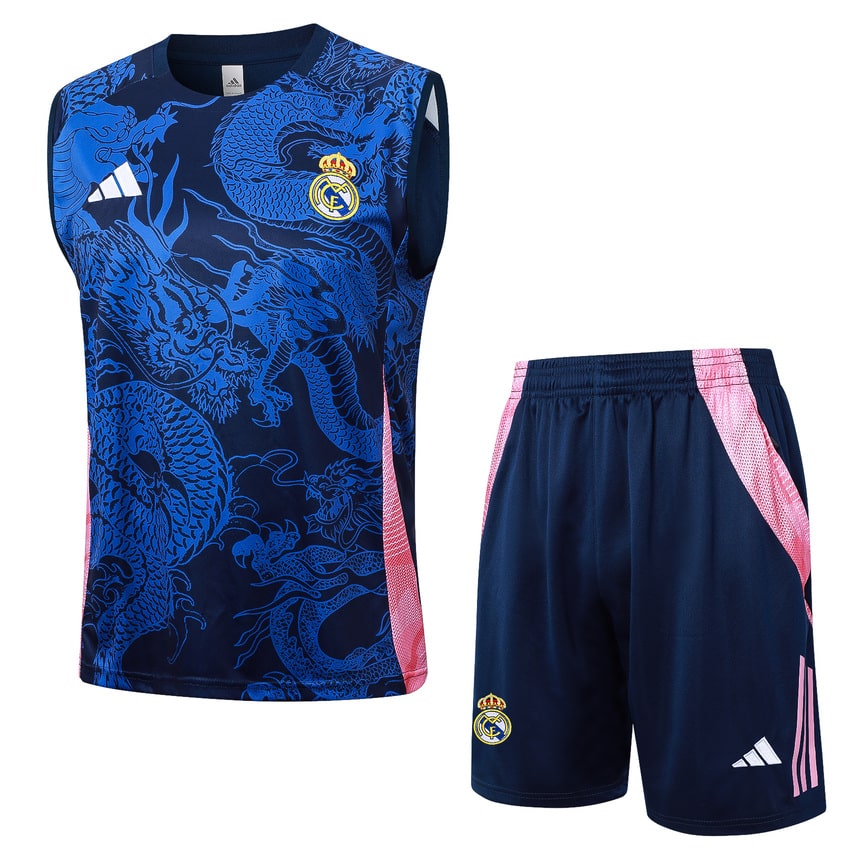 Debardeur Short Real Madrid 2024 2025 Bleu Motif