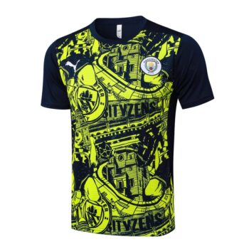 Alternative view of Ensemble Maillot Short Manchester City 2024 2025 Jaune Noir