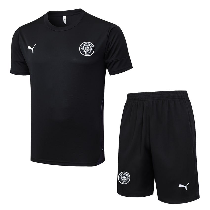 Ensemble Maillot Short Manchester City 2025 2026 Noir Sombre