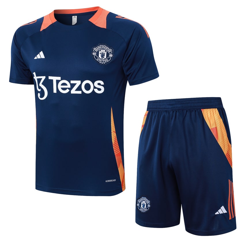 Ensemble Maillot Short Manchester United 2024 2025 Bleu