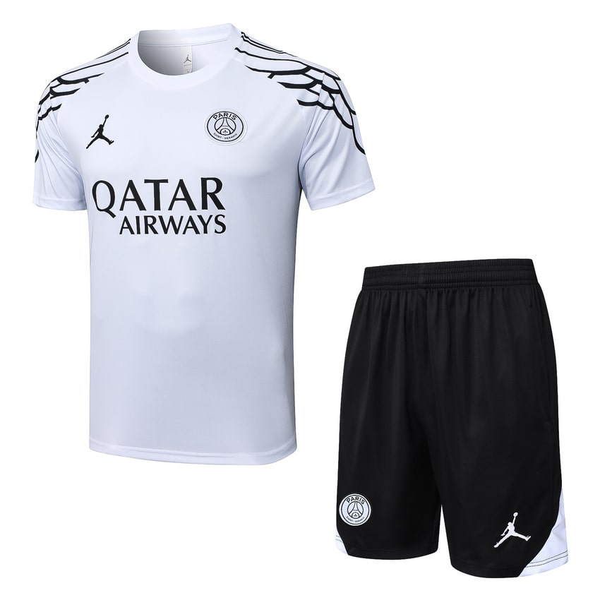 Ensemble Maillot Short PSG 2025 2026 Blanc Clair