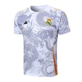 Alternative view of Ensemble Maillot Short Real Madrid 2024 2025 Blanc Dragon Gris