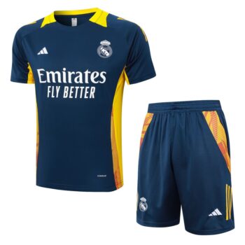 Ensemble Maillot Short Real Madrid 2024 2025 Bleu Jaune