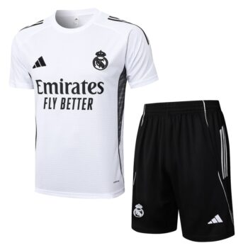 Ensemble Maillot Short Real Madrid 2025 2026 Blanc Clair