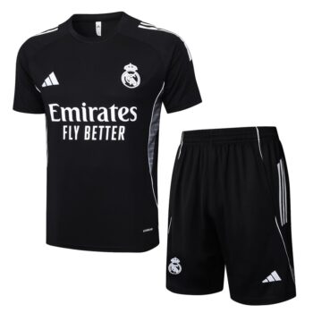 Ensemble Maillot Short Real Madrid 2025 2026 Noir Sombre