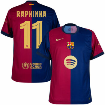 Maillot Barca Domicile 2024 2025 Raphinha New Sponsor
