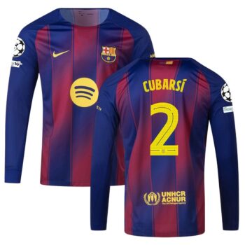 Maillot Barca Domicile 2025 2026 Cubarsi Manches Longues UCL
