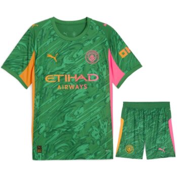 Maillot Kit Enfant Manchester City Domicile 2025 2026 Gardien Vert