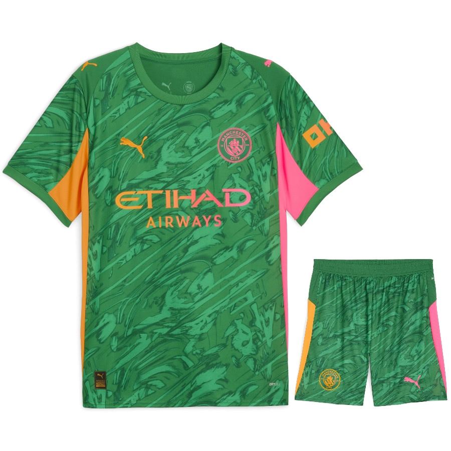 Maillot Kit Enfant Manchester City Domicile 2025 2026 Gardien Vert