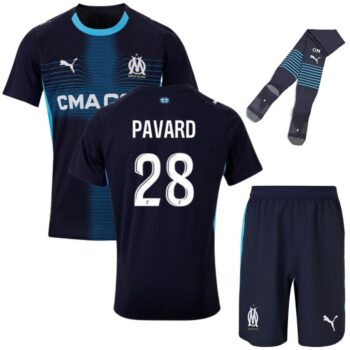 Maillot Kit Enfant OM Exterieur 2025 2026 Pavard