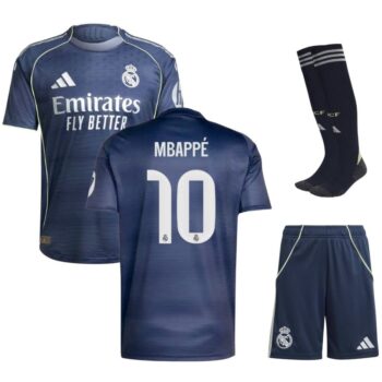 Maillot Kit Enfant Real Madrid Exterieur 2025 2026 Mbappe