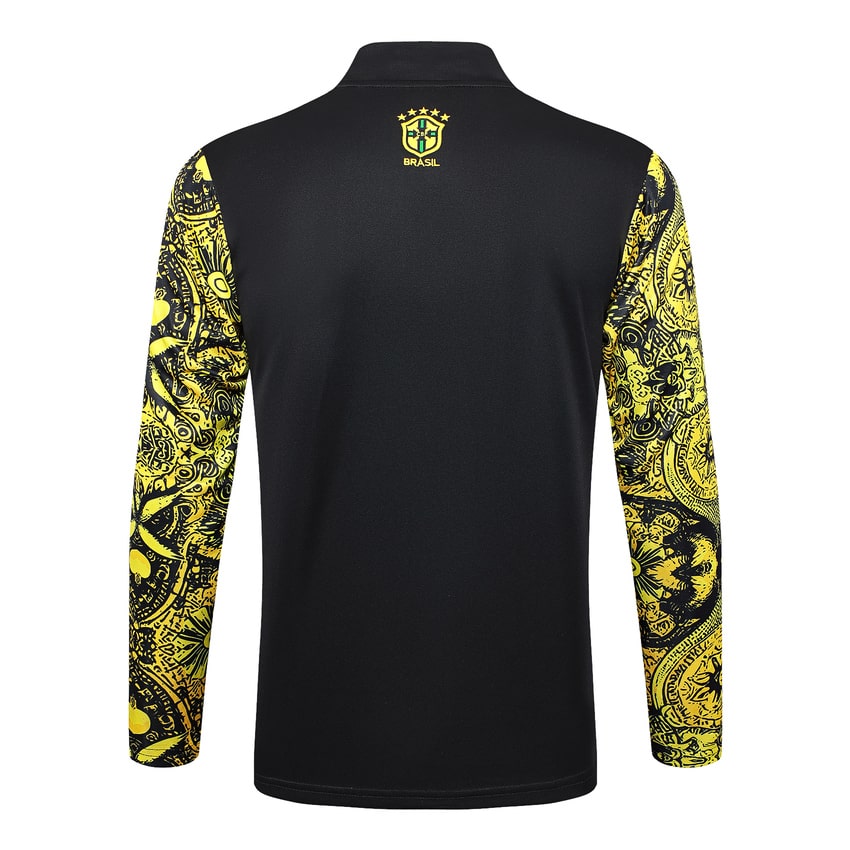 Survetement Bresil Training 2024 2025 Jaune Motif – Image 3
