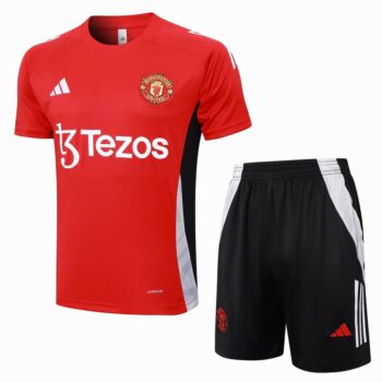 Ensemble Maillot Short Manchester United 2024 2025 Rouge Clair