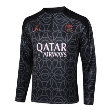Alternative view of Survetement PSG Training 2024 2025 Noir Motif
