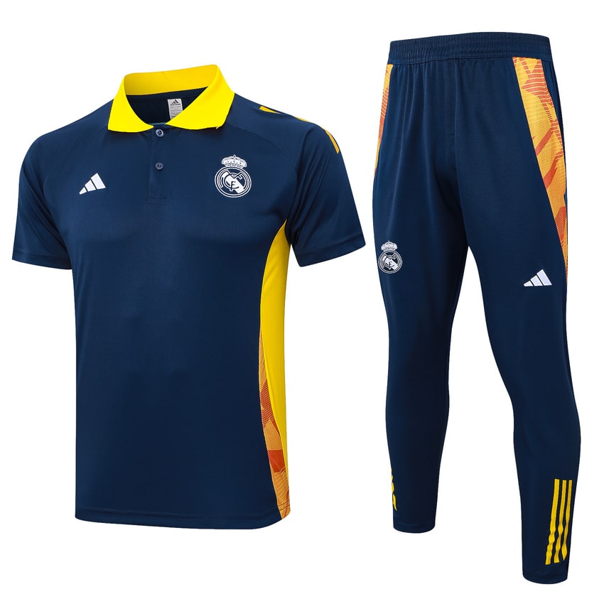 Survetement Real Madrid Polo 2024 2025 Bleu Jaune