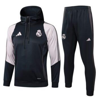 Survetement Real Madrid Sweat 2024 2025 Noir Blanc