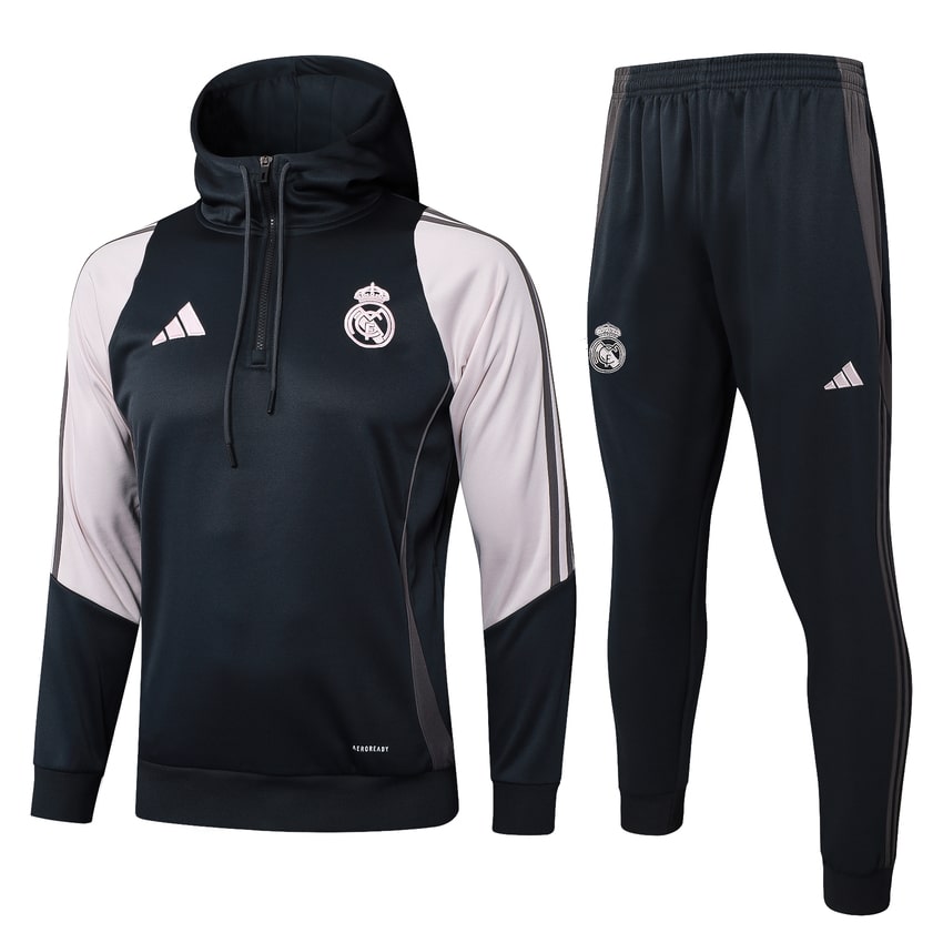 Survetement Real Madrid Sweat 2024 2025 Noir Blanc