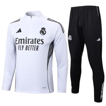 Survetement Real Madrid Training 2024 2025 Blanc Noir