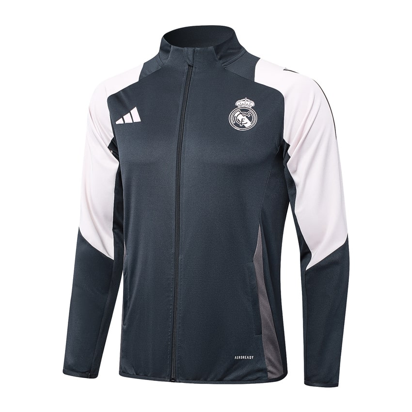 Survetement Real Madrid Veste 2024 2025 Noir Blanc – Image 2